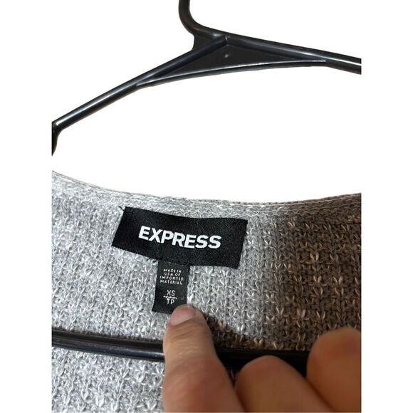 Express Women’s Deep Cut Gray Long Sleeve Top Size XS - Picture 6 of 8